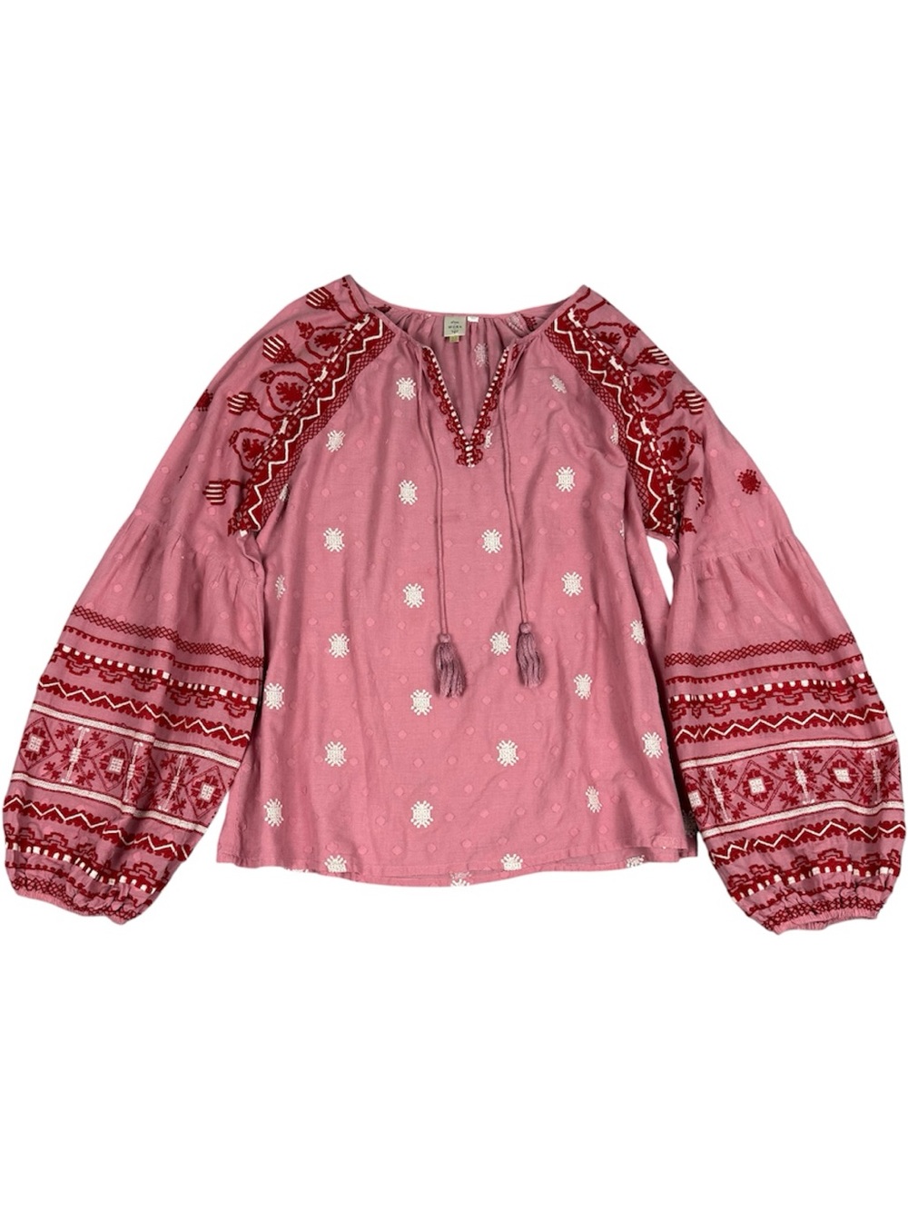 Anthropologie Seen Worn Kept Layla Embroidered Boho Blouse 14